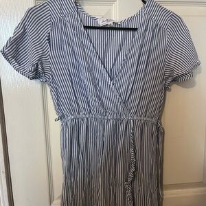 Delirious Blue and White Striped Maternity Top